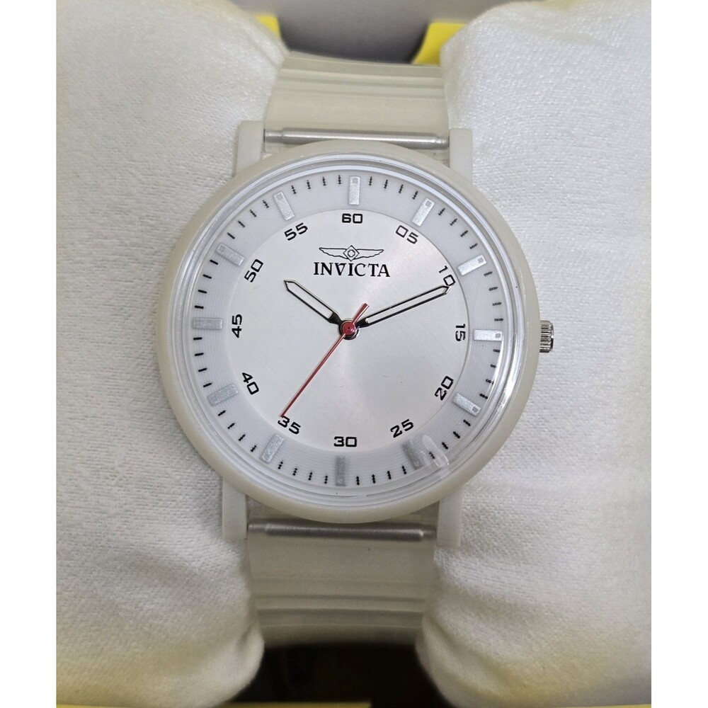 Invicta Angel Lady 40mm ABS White Silver Dial Transparent Band 50726 Brand New